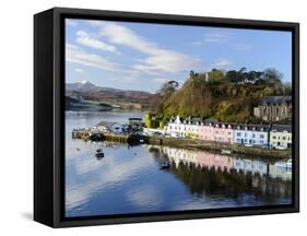 Looking Down at the Harbour of Portree, Isle of Skye, Inner Hebrides, Scotland-Chris Hepburn-Framed Stretched Canvas