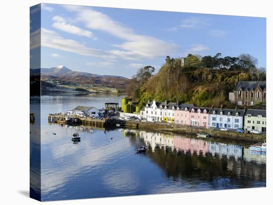 Looking Down at the Harbour of Portree, Isle of Skye, Inner Hebrides, Scotland-Chris Hepburn-Stretched Canvas