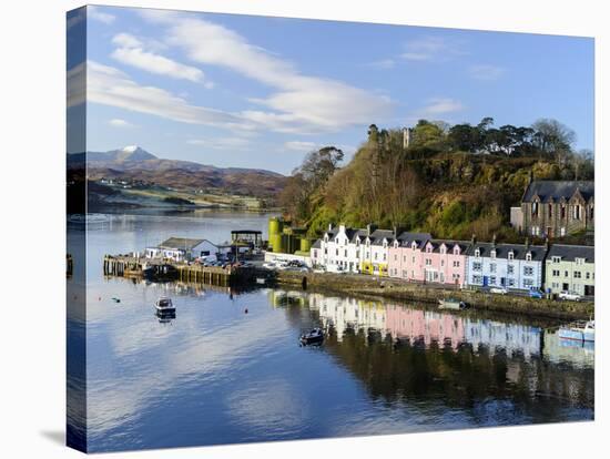 Looking Down at the Harbour of Portree, Isle of Skye, Inner Hebrides, Scotland-Chris Hepburn-Stretched Canvas