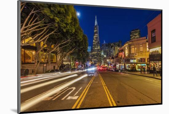 Looking Down Columbus Avenue at Dusk in San Francisco, California, Usa-Chuck Haney-Mounted Photographic Print