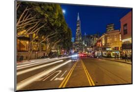 Looking Down Columbus Avenue at Dusk in San Francisco, California, Usa-Chuck Haney-Mounted Photographic Print