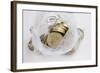 Looking down into an Open Money Bag of Pound Coins-Duncan Andison-Framed Photographic Print