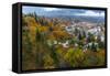 Looking Down into Autumn in Downtown Nelson, British, Columbia, Canada-Chuck Haney-Framed Stretched Canvas