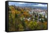 Looking Down into Autumn in Downtown Nelson, British, Columbia, Canada-Chuck Haney-Framed Stretched Canvas