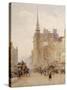 Looking Down Ludgate Hill from the Steps of St. Pauls, 1900-Herbert Menzies Marshall-Stretched Canvas