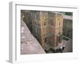 Looking Down on Entrance of Biet Giorgis, Rock Cut Christian Church, Lalibela, Ethiopia-David Poole-Framed Photographic Print