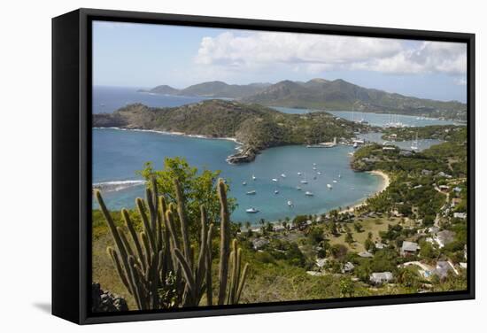 Looking Down on Nelsons Dockyard from Shirley Heights-Robert-Framed Stretched Canvas