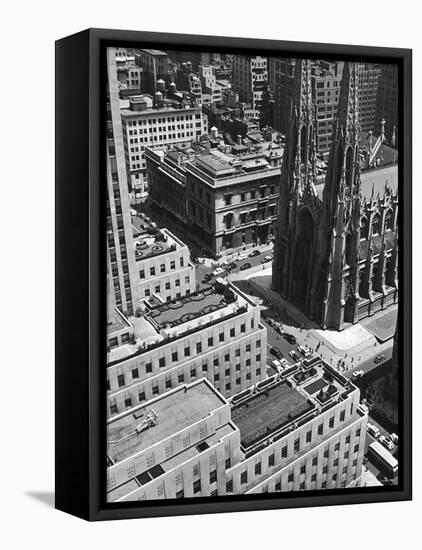 Looking Down on Saint Patrick's Cathedral, New York City-Alfred Eisenstaedt-Framed Stretched Canvas
