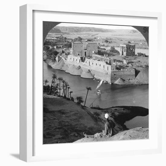 Looking Down on the Island of Philae and its Temples, Egypt, 1905-Underwood & Underwood-Framed Photographic Print