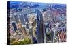 Looking Down on the Liujiashui Financial District, Shanghai, China.-William Perry-Stretched Canvas