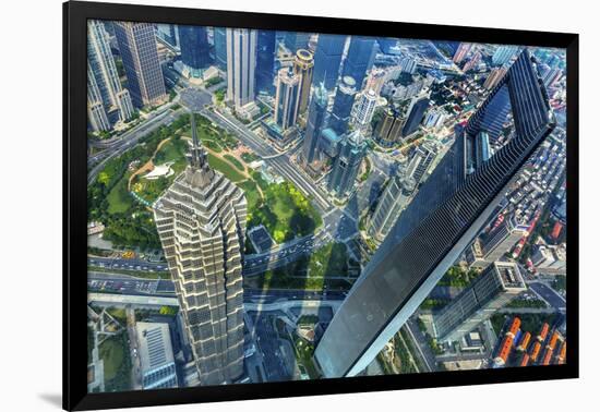 Looking Down on the Liujiashui Financial District, Shanghai, China.-William Perry-Framed Photographic Print