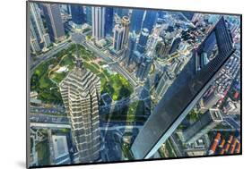 Looking Down on the Liujiashui Financial District, Shanghai, China.-William Perry-Mounted Photographic Print