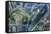 Looking Down on the Liujiashui Financial District, Shanghai, China.-William Perry-Framed Stretched Canvas