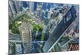 Looking Down on the Liujiashui Financial District, Shanghai, China.-William Perry-Mounted Photographic Print