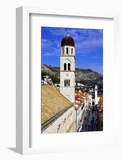 Looking Down on the Stradun (Placa) from the Walls Above the Pile Gate-Simon Montgomery-Framed Photographic Print