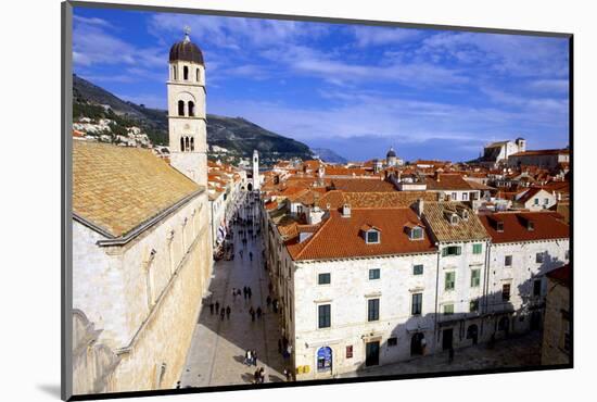 Looking Down on the Stradun (Placa) from the Walls Above the Pile Gate-Simon Montgomery-Mounted Photographic Print