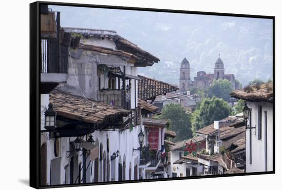 Looking down on town centre, Valle de Bravo, Mexico, North America-Peter Groenendijk-Framed Stretched Canvas