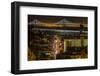 Looking Down onto Broadway and Bay Bridge from Russian Hill at Night in San Francisco, California-Chuck Haney-Framed Photographic Print