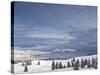 Looking Down onto Flathead Lake after Fresh Snowfall in Elmo, Montana, USA-Chuck Haney-Stretched Canvas