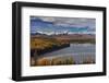 Looking down onto Holland Lake and the Mission Mountains in autumn in the Flathead National Forest,-Chuck Haney-Framed Photographic Print