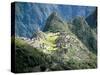 Looking Down onto the Inca City from the Inca Trail, Machu Picchu, Unesco World Heritage Site, Peru-Christopher Rennie-Stretched Canvas