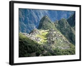 Looking Down onto the Inca City from the Inca Trail, Machu Picchu, Unesco World Heritage Site, Peru-Christopher Rennie-Framed Premium Photographic Print