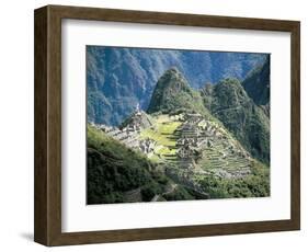 Looking Down onto the Inca City from the Inca Trail, Machu Picchu, Unesco World Heritage Site, Peru-Christopher Rennie-Framed Photographic Print