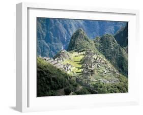 Looking Down onto the Inca City from the Inca Trail, Machu Picchu, Unesco World Heritage Site, Peru-Christopher Rennie-Framed Photographic Print