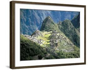 Looking Down onto the Inca City from the Inca Trail, Machu Picchu, Unesco World Heritage Site, Peru-Christopher Rennie-Framed Photographic Print