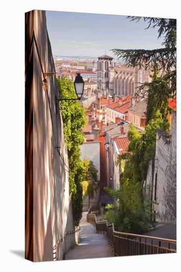 Looking Down onto the Rooftops of Vieux Lyon, Rhone, Rhone-Alpes, France, Europe-Julian Elliott-Stretched Canvas