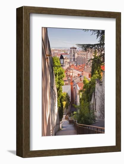 Looking Down onto the Rooftops of Vieux Lyon, Rhone, Rhone-Alpes, France, Europe-Julian Elliott-Framed Photographic Print