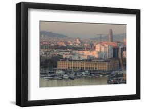 Looking Down over Port Vell from the Montjuic Cable Car in Barcelona, Spain-Paul Dymond-Framed Photographic Print