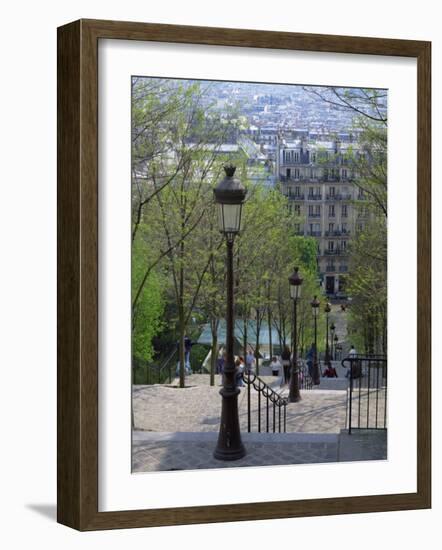 Looking Down the Famous Steps of Montmartre, Paris, France, Europe-Nigel Francis-Framed Photographic Print