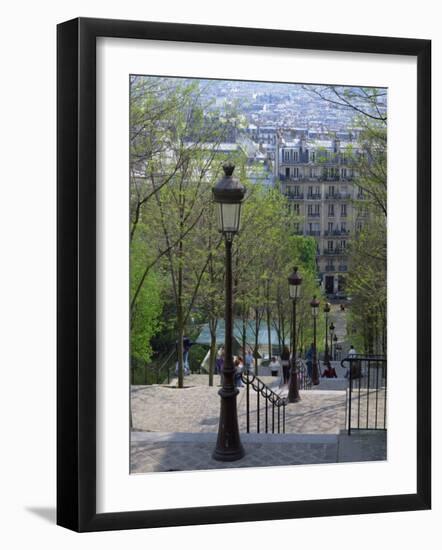 Looking Down the Famous Steps of Montmartre, Paris, France, Europe-Nigel Francis-Framed Photographic Print