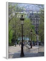 Looking Down the Famous Steps of Montmartre, Paris, France, Europe-Nigel Francis-Framed Photographic Print