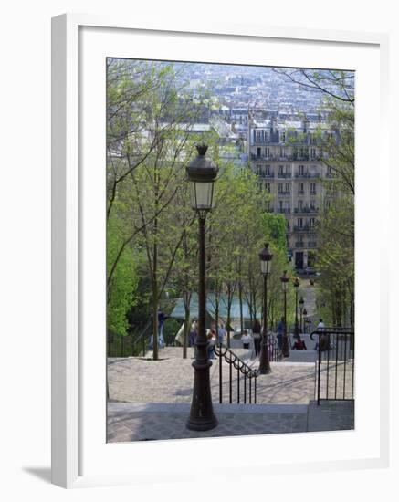 Looking Down the Famous Steps of Montmartre, Paris, France, Europe-Nigel Francis-Framed Photographic Print