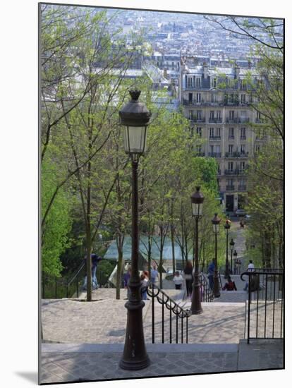 Looking Down the Famous Steps of Montmartre, Paris, France, Europe-Nigel Francis-Mounted Photographic Print