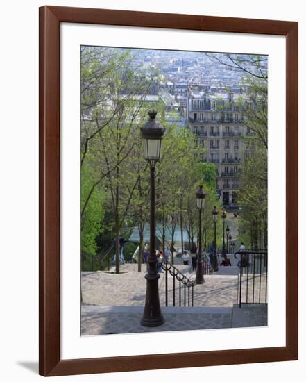 Looking Down the Famous Steps of Montmartre, Paris, France, Europe-Nigel Francis-Framed Photographic Print