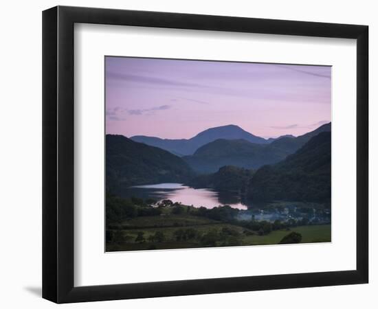 Looking Down the Gwynant Valley over Llyn Gwynant at Dusk, Wales, United Kingdom, Europe-Ian Egner-Framed Photographic Print