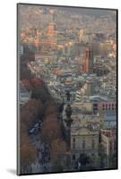 Looking Down the La Rambla from the Montjuic Cable Car in Barcelona, Spain-Paul Dymond-Mounted Photographic Print