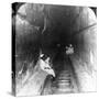 Looking Down the Main Passage to Khufu's Sepulchre Within the Great Pyramid, Egypt, 1905-Underwood & Underwood-Stretched Canvas