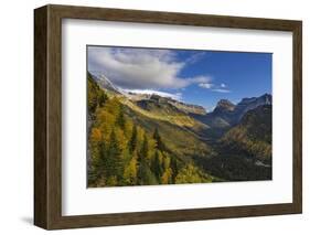 Looking down the McDonald Valley in autumn, Glacier National Park, Montana, USA-Chuck Haney-Framed Photographic Print