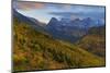 Looking down the McDonald Valley in autumn, Glacier National Park, Montana, USA-Chuck Haney-Mounted Photographic Print