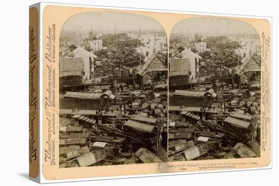 Looking Down the Pearl River (Zhu Jian) at Canton (Guangzho), China, 1900-Underwood & Underwood-Stretched Canvas