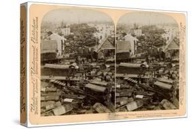 Looking Down the Pearl River (Zhu Jian) at Canton (Guangzho), China, 1900-Underwood & Underwood-Stretched Canvas