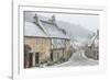 Looking down the quintessential English village of Castle Combe in the snow, Wiltshire, England, Un-Paul Porter-Framed Photographic Print