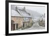 Looking down the quintessential English village of Castle Combe in the snow, Wiltshire, England, Un-Paul Porter-Framed Photographic Print