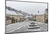 Looking down the quintessential English village of Castle Combe in the snow, Wiltshire, England, Un-Paul Porter-Mounted Photographic Print