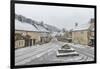 Looking down the quintessential English village of Castle Combe in the snow, Wiltshire, England, Un-Paul Porter-Framed Photographic Print