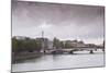 Looking Down the River Seine in Paris on a Rainy Day, Paris, France, Europe-Julian Elliott-Mounted Photographic Print